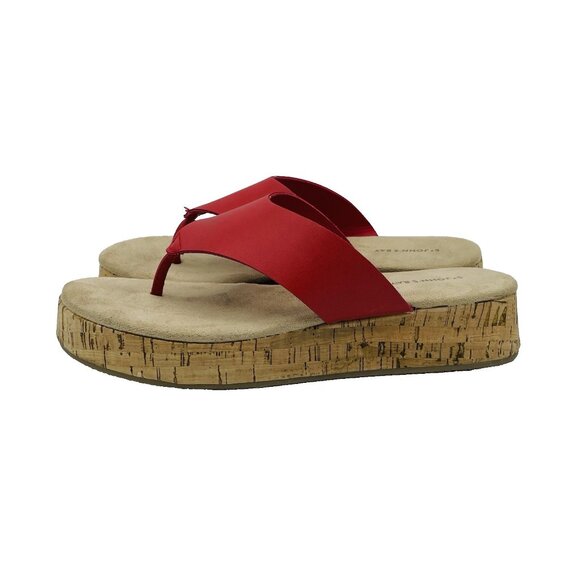 ST Johns Bay Sandals Womens Size 7M Red Salden Platform Comfort Thong Flip Flops - Picture 2 of 11